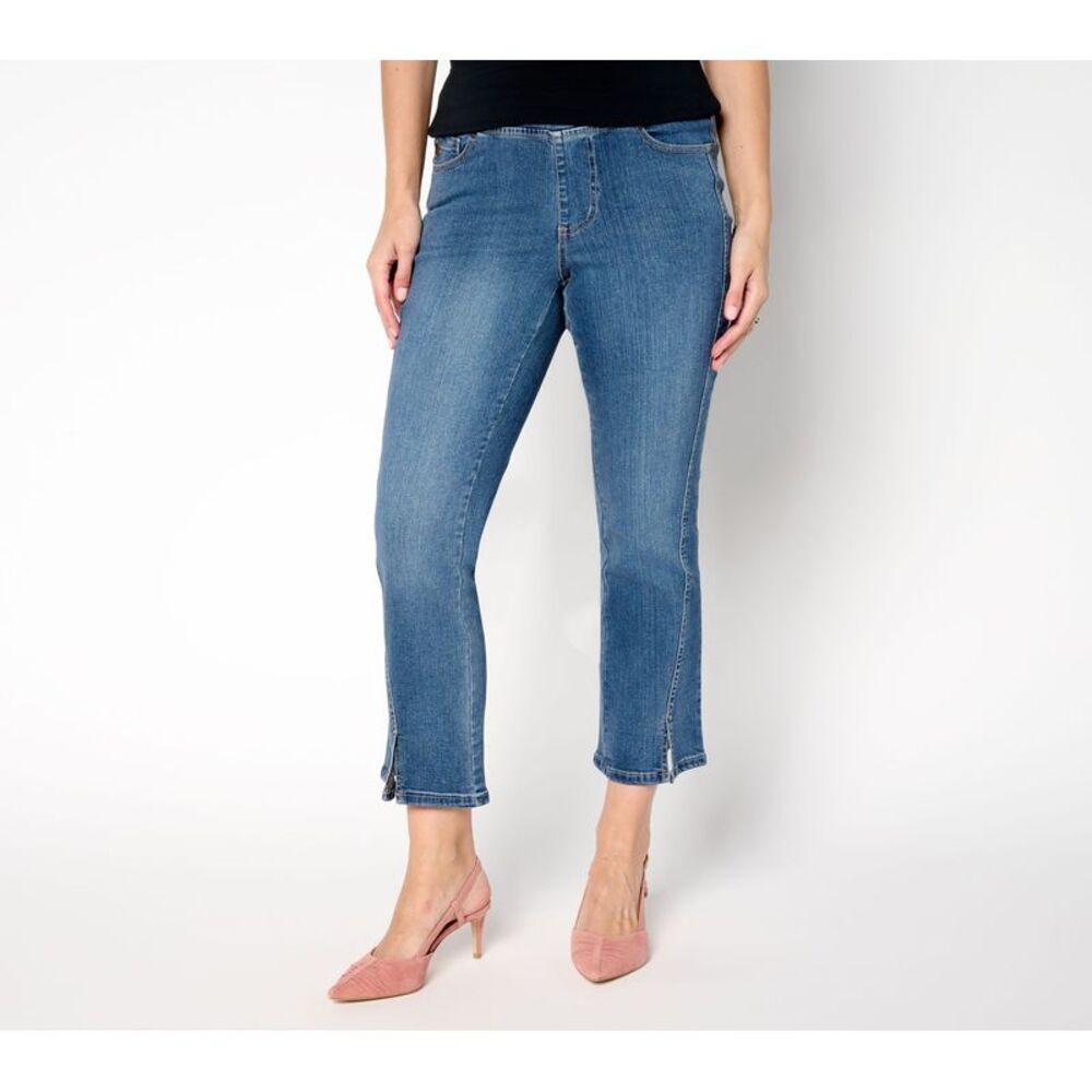 SUNNYLiFE Women's Pants Sz 6 Tall TripleLuxe Denim Seamed Kick Flare Blue